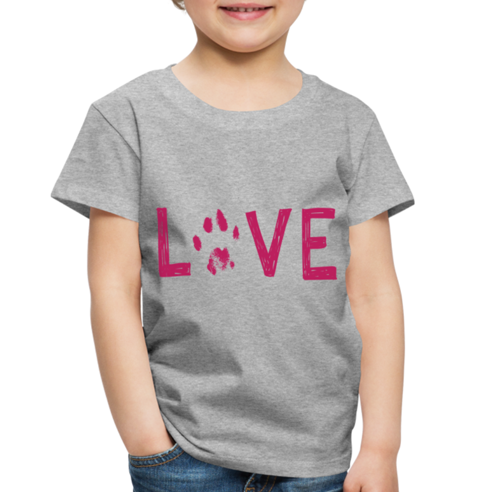 Love Pawprint Toddler Premium T-Shirt - heather gray