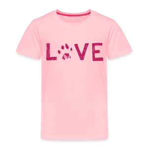 Love Pawprint Toddler Premium T-Shirt - pink