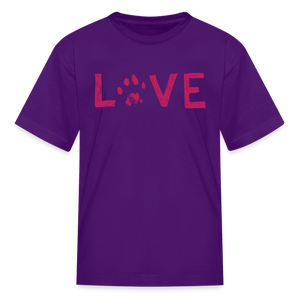 Love Pawprint Kids' T-Shirt - purple