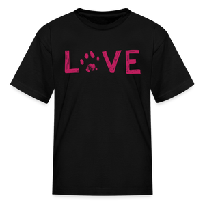Love Pawprint Kids' T-Shirt - black