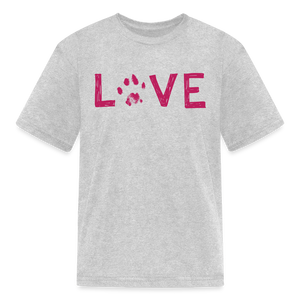 Love Pawprint Kids' T-Shirt - heather gray