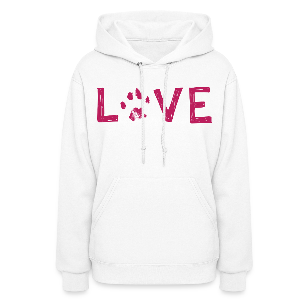
                  
                    Love Pawprint Contoured Hoodie - white
                  
                