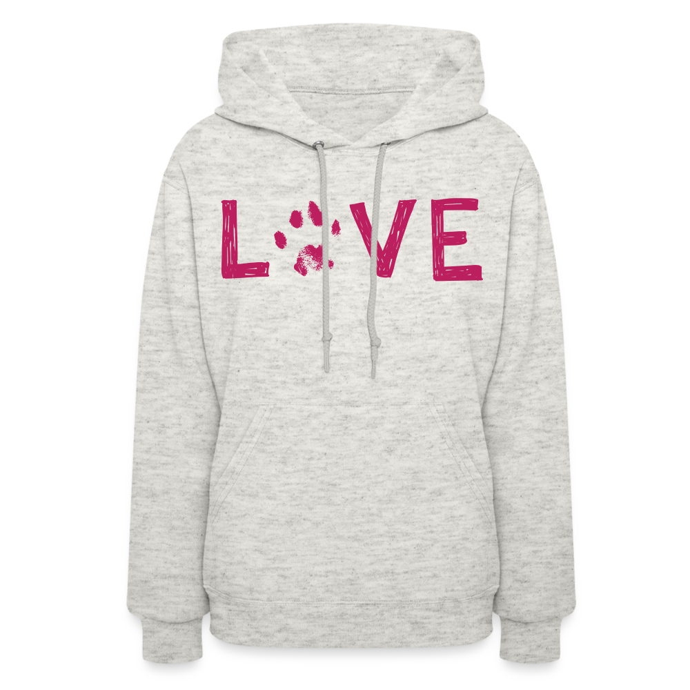 
                  
                    Love Pawprint Contoured Hoodie - heather oatmeal
                  
                