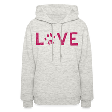 Load image into Gallery viewer, Love Pawprint Contoured Hoodie - heather oatmeal