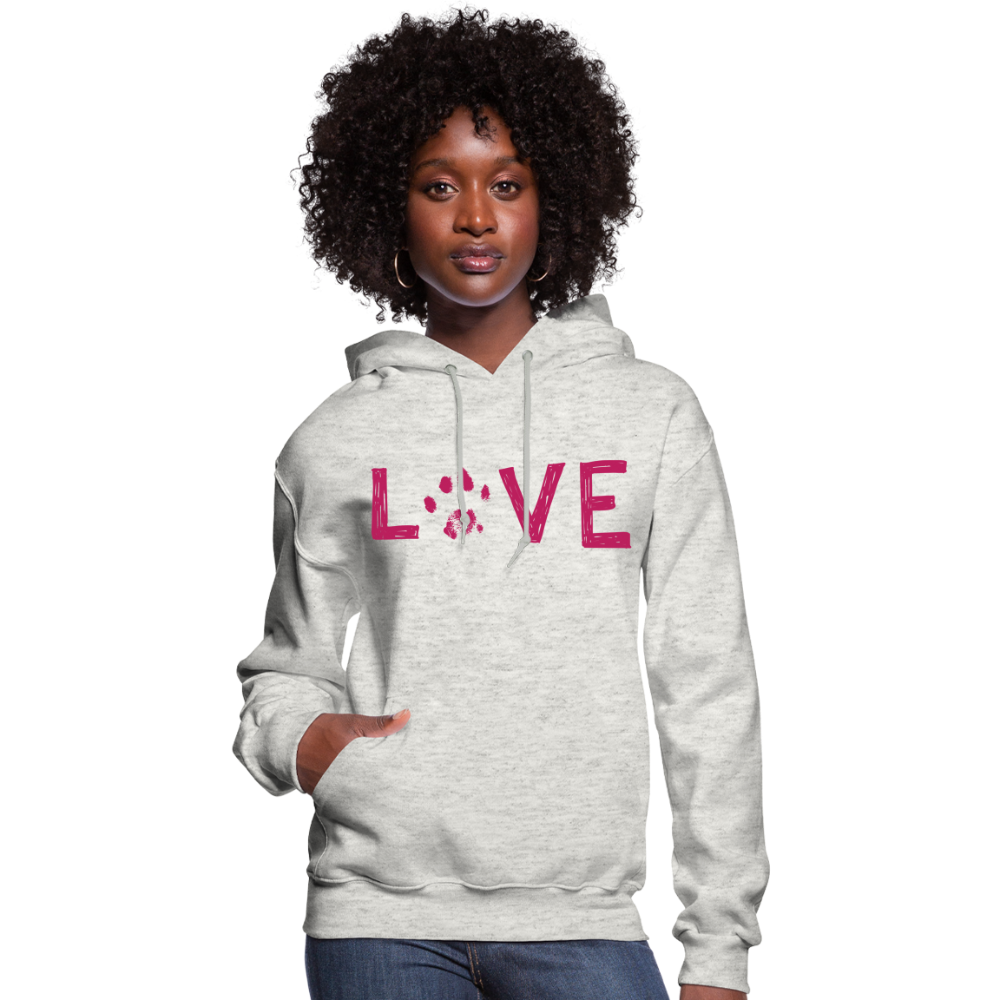 
                  
                    Love Pawprint Contoured Hoodie - heather oatmeal
                  
                