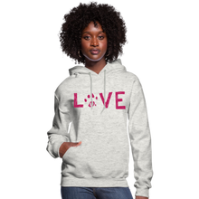 Load image into Gallery viewer, Love Pawprint Contoured Hoodie - heather oatmeal