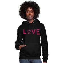 Load image into Gallery viewer, Love Pawprint Contoured Hoodie - black