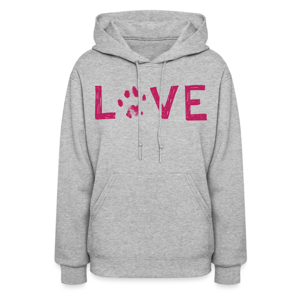 
                  
                    Love Pawprint Contoured Hoodie - heather gray
                  
                