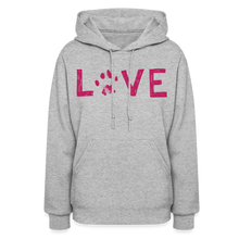 Load image into Gallery viewer, Love Pawprint Contoured Hoodie - heather gray