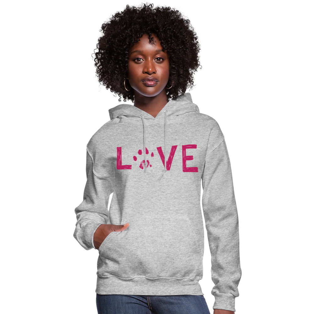
                  
                    Love Pawprint Contoured Hoodie - heather gray
                  
                