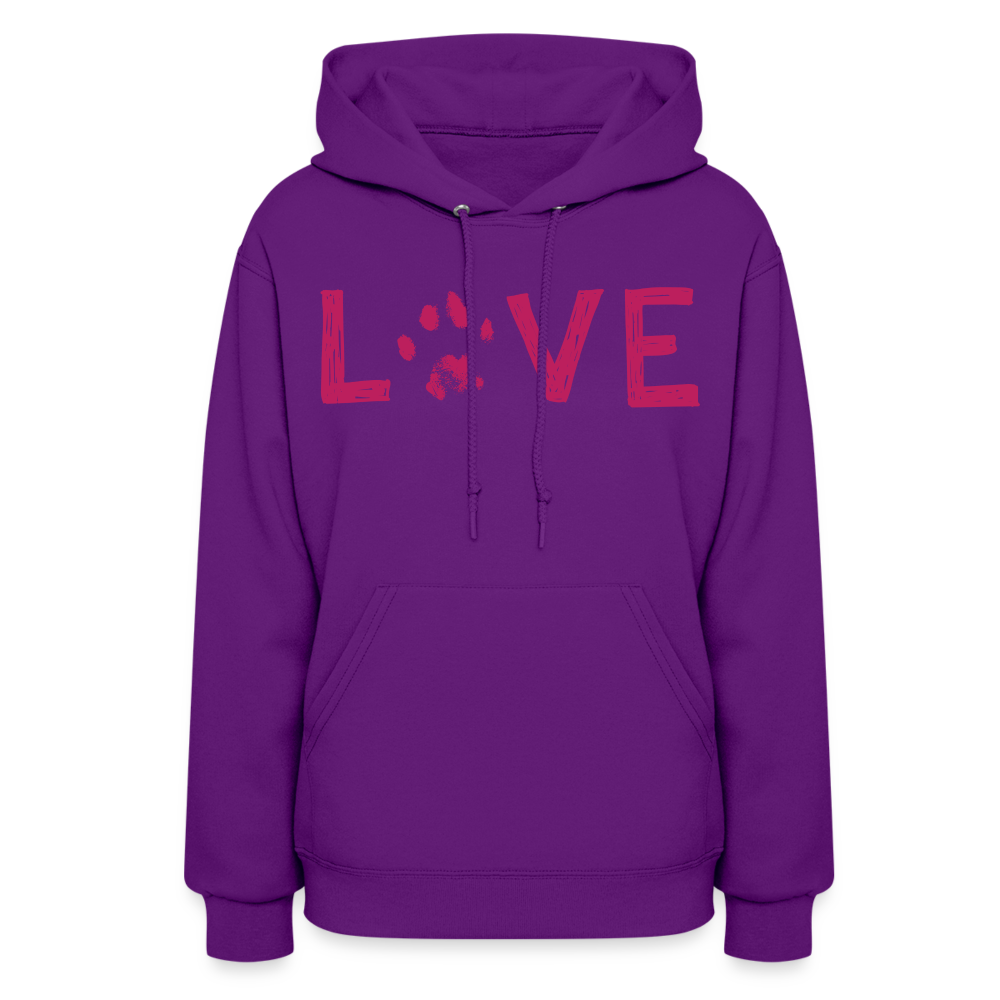 
                  
                    Love Pawprint Contoured Hoodie - purple
                  
                