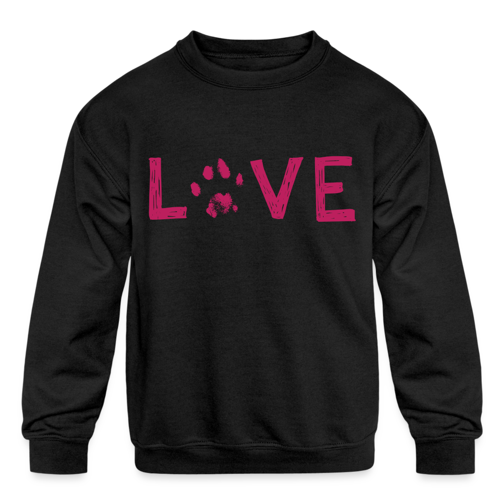 
                  
                    Love Pawprint Kids' Crewneck Sweatshirt - black
                  
                