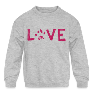 Love Pawprint Kids' Crewneck Sweatshirt - heather gray