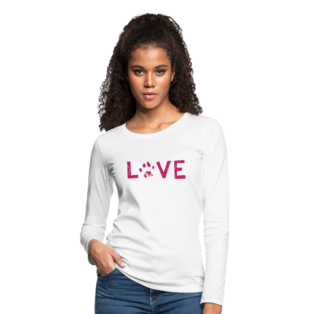 
                  
                    Love Pawprint Contoured Premium Long Sleeve T-Shirt - white
                  
                