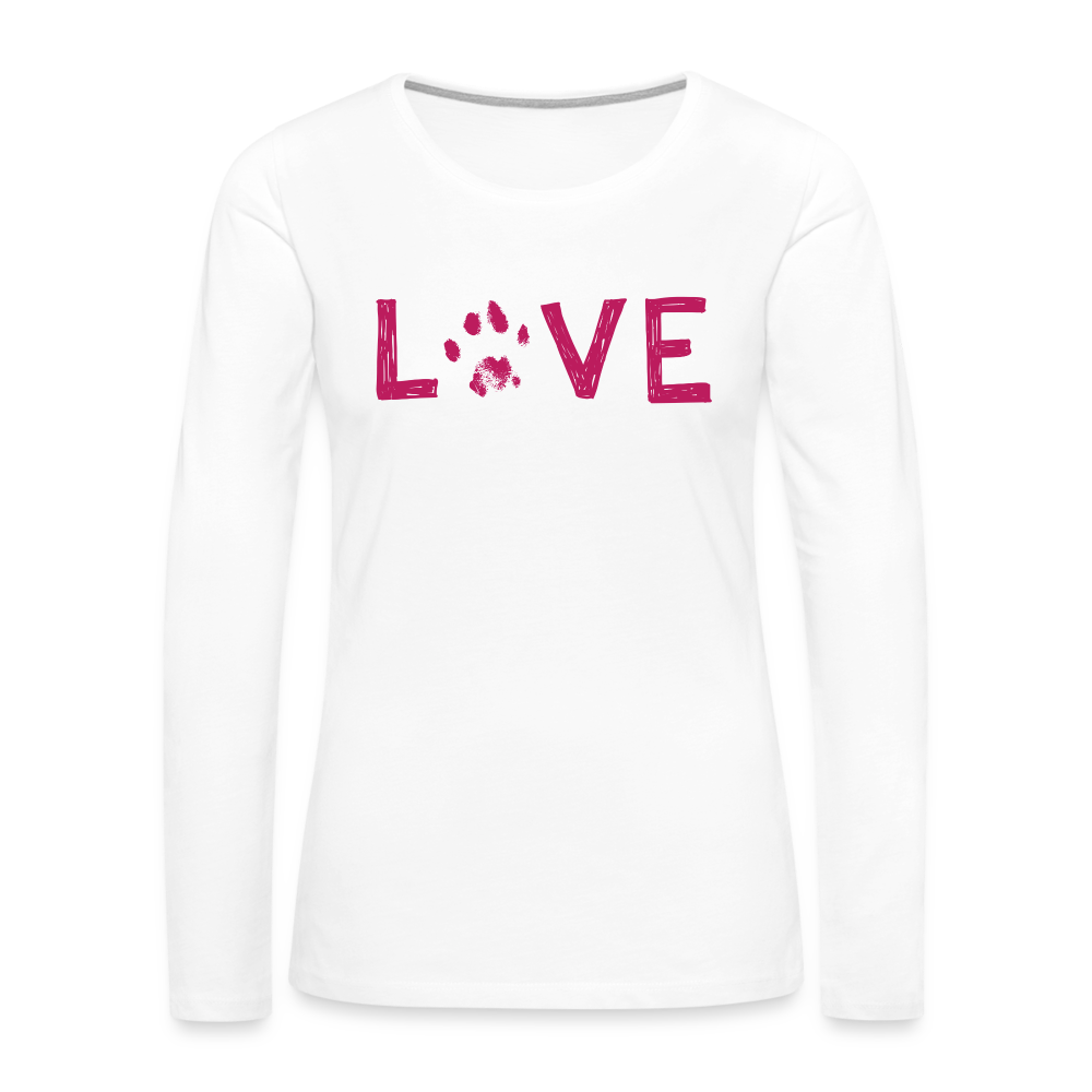 
                  
                    Love Pawprint Contoured Premium Long Sleeve T-Shirt - white
                  
                