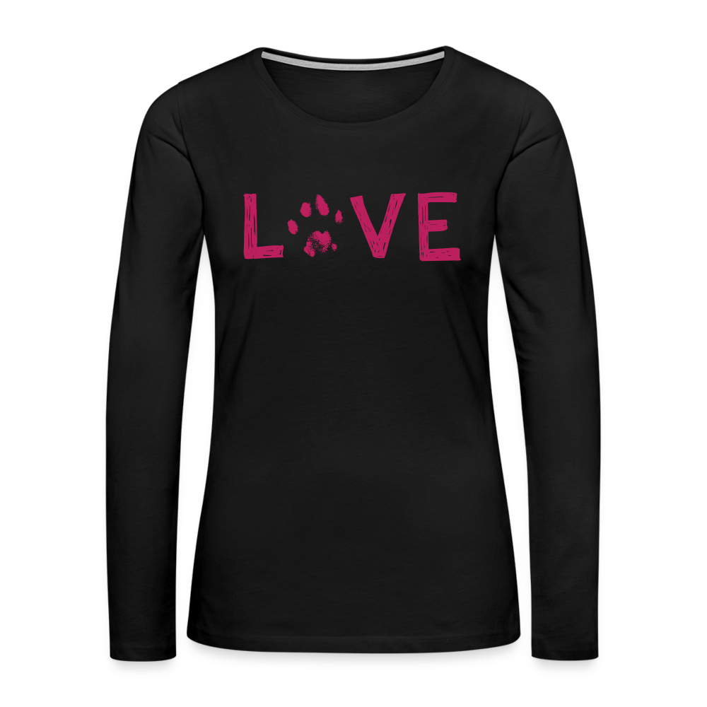
                  
                    Love Pawprint Contoured Premium Long Sleeve T-Shirt - black
                  
                