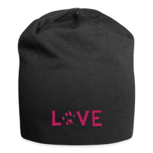 Load image into Gallery viewer, Love Pawprint Jersey Beanie - black