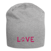 Load image into Gallery viewer, Love Pawprint Jersey Beanie - heather gray