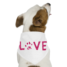 Load image into Gallery viewer, Love Pawprint Dog Bandana - white