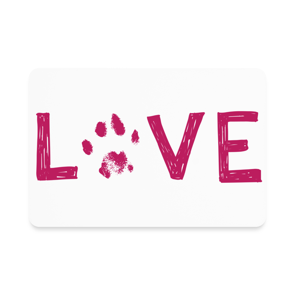 Love Pawprint Rectangle Magnet - white