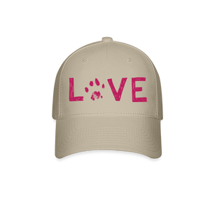 Love Pawprint Baseball Cap - khaki