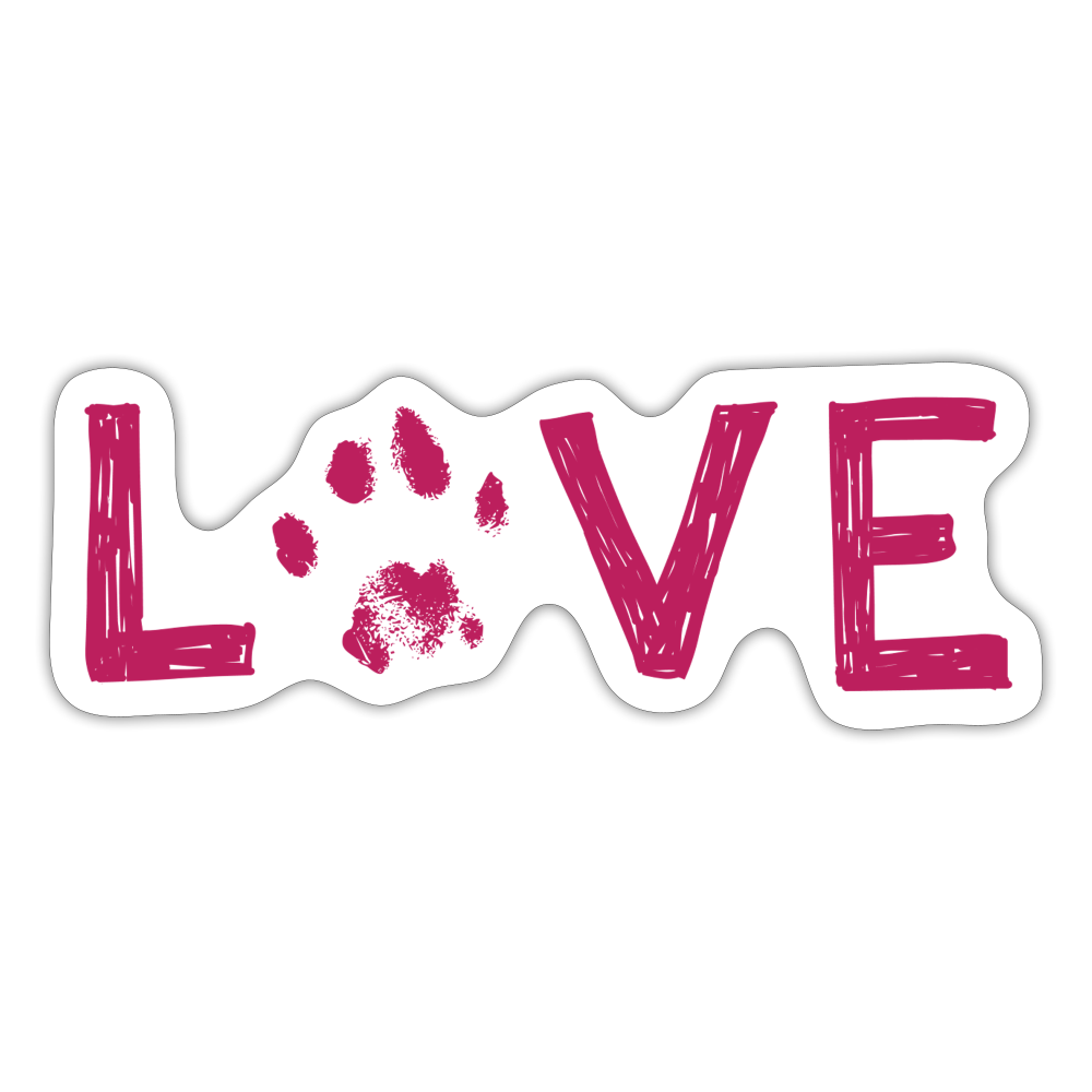 
                  
                    Love Pawprint Small Sticker - white matte
                  
                