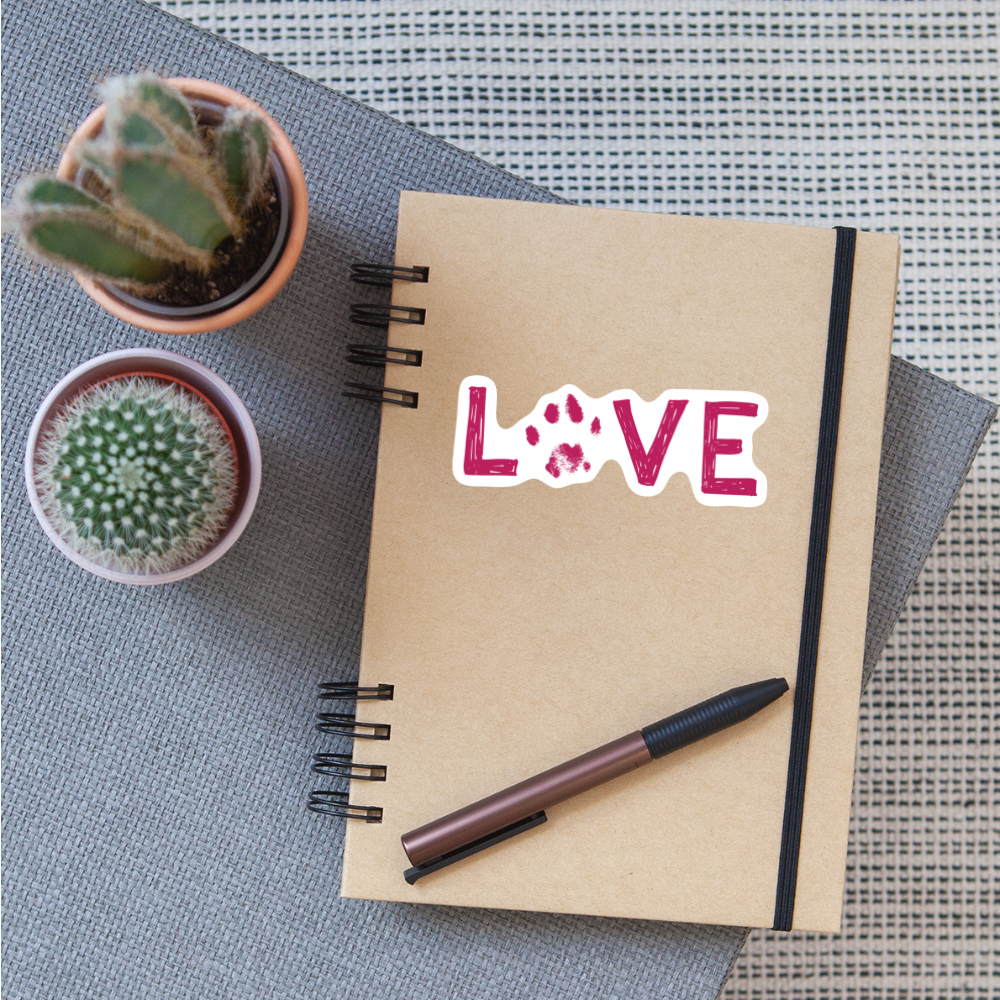 
                  
                    Love Pawprint Small Sticker - white matte
                  
                