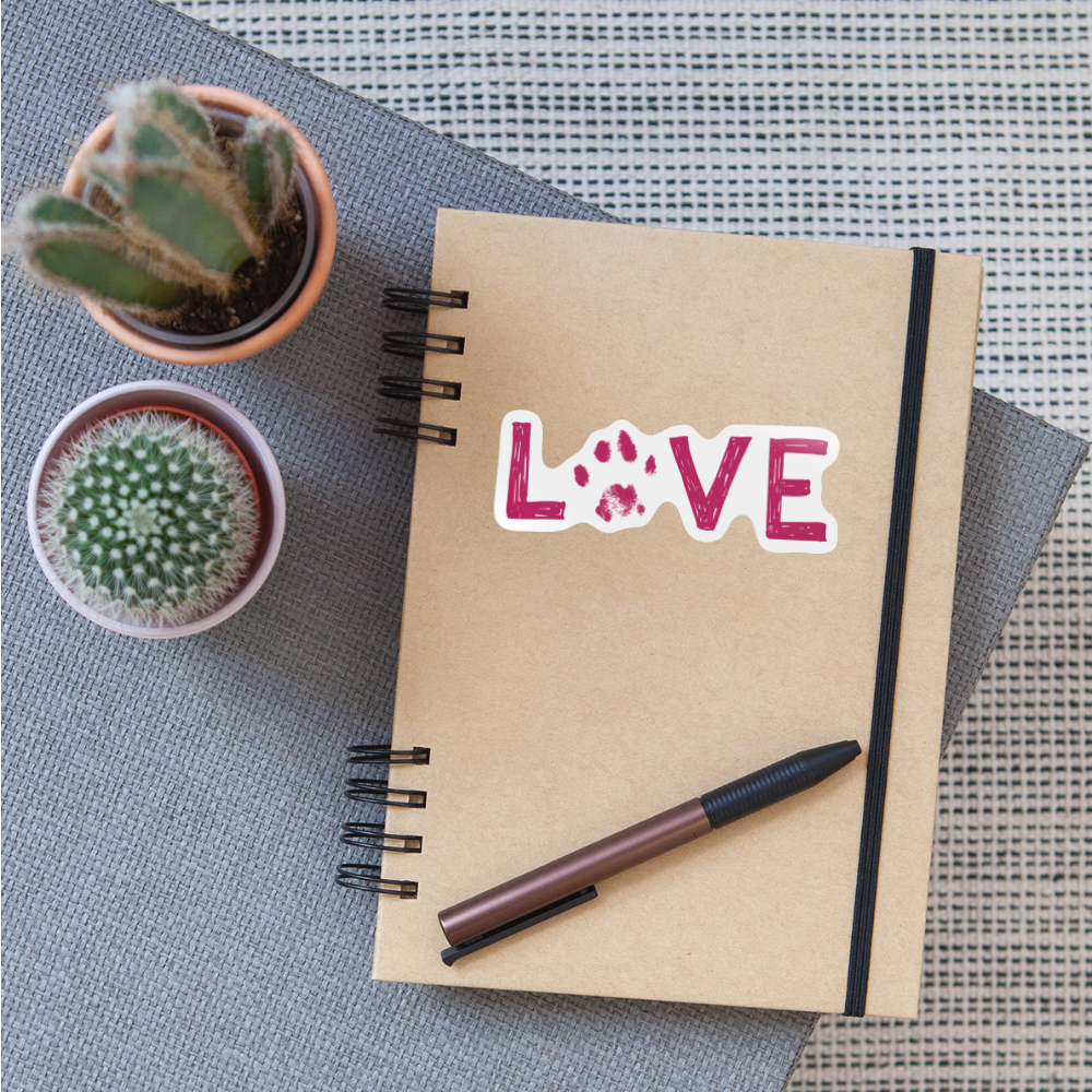 
                  
                    Love Pawprint Small Sticker - white glossy
                  
                