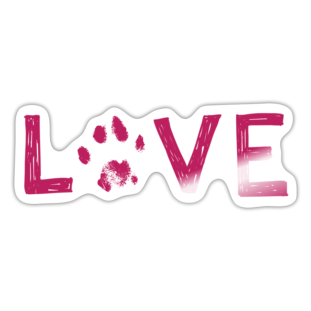 
                  
                    Love Pawprint Small Sticker - white glossy
                  
                