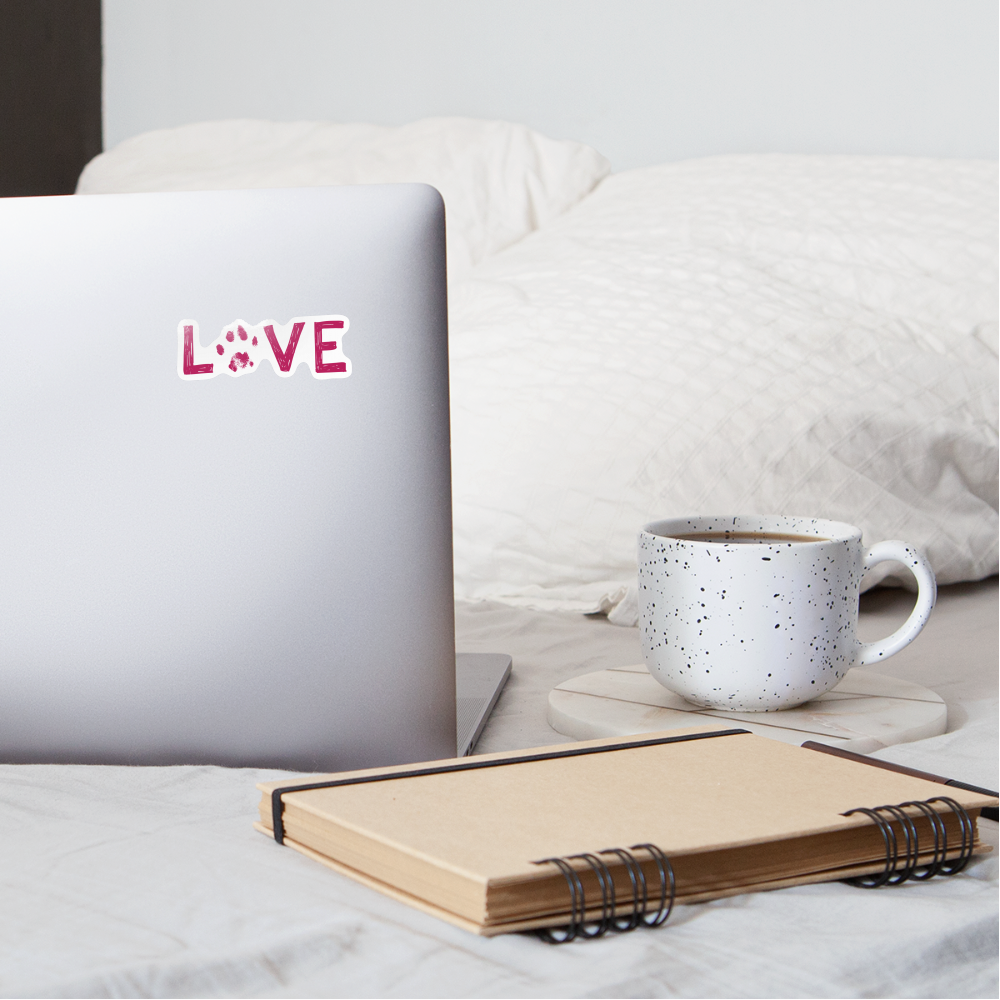 
                  
                    Love Pawprint Small Sticker - white glossy
                  
                
