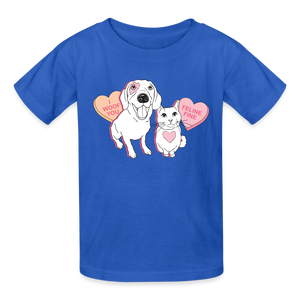 Valentine Hearts Gildan Ultra Cotton Youth T-Shirt - royal blue