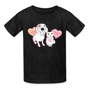 Valentine Hearts Gildan Ultra Cotton Youth T-Shirt - black