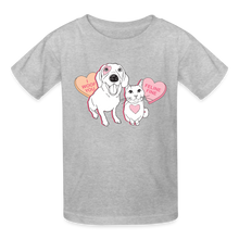 Load image into Gallery viewer, Valentine Hearts Gildan Ultra Cotton Youth T-Shirt - heather gray