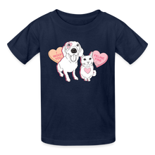 Load image into Gallery viewer, Valentine Hearts Gildan Ultra Cotton Youth T-Shirt - navy