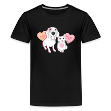 Load image into Gallery viewer, Valentine Hearts Kids&#39; Premium T-Shirt - black
