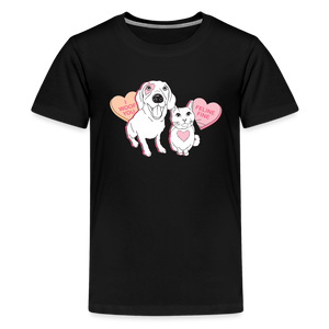 Valentine Hearts Kids' Premium T-Shirt - black
