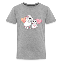 Load image into Gallery viewer, Valentine Hearts Kids&#39; Premium T-Shirt - heather gray