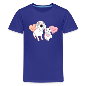 Valentine Hearts Kids' Premium T-Shirt - royal blue