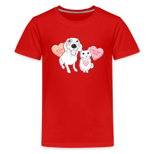 Load image into Gallery viewer, Valentine Hearts Kids&#39; Premium T-Shirt - red