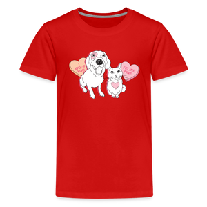 Valentine Hearts Kids' Premium T-Shirt - red