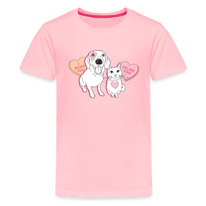 Valentine Hearts Kids' Premium T-Shirt - pink