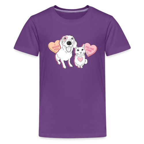 Valentine Hearts Kids' Premium T-Shirt - purple