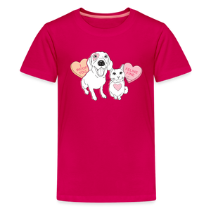 Valentine Hearts Kids' Premium T-Shirt - dark pink