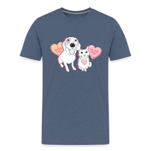 Load image into Gallery viewer, Valentine Hearts Kids&#39; Premium T-Shirt - heather blue