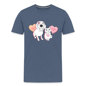 Valentine Hearts Kids' Premium T-Shirt - heather blue