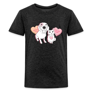 Valentine Hearts Kids' Premium T-Shirt - charcoal grey