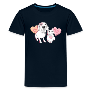 Valentine Hearts Kids' Premium T-Shirt - deep navy