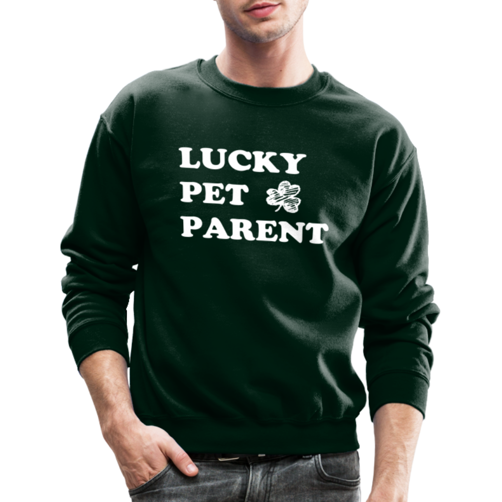 Lucky Pet Parent Crewneck Sweatshirt - forest green