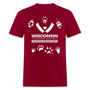 Wildlife Pawprints Classic T-Shirt - dark red