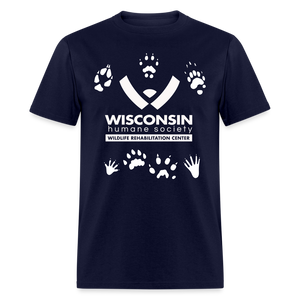 Wildlife Pawprints Classic T-Shirt - navy